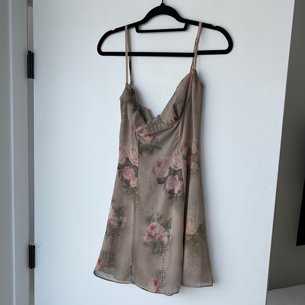 House of CB Floral Mini Dress - Pink and Green